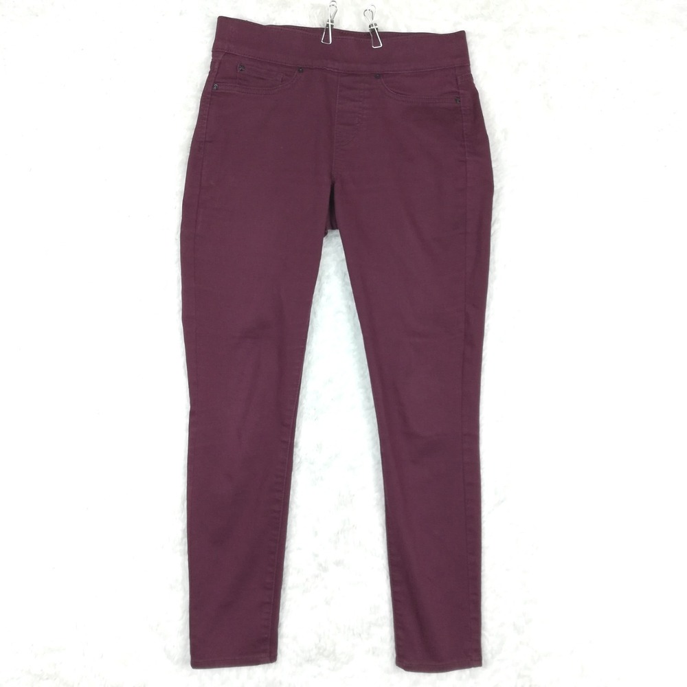 Signature Levi Strauss Womens Pants Pull On‎ Skinny Totally Shaping Burgundy 6